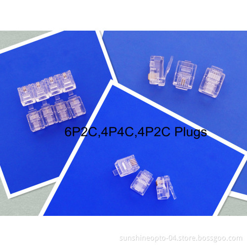 Rj11 Telephone Connectors/4p4c Plugs
